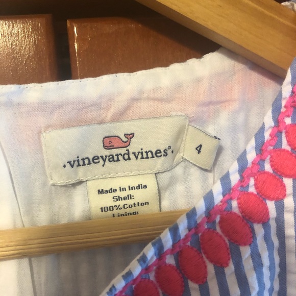 Vineyard Vines Seersucker Trim Dress Size 4 NWT - Picture 3 of 7